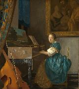 Jan Vermeer Young Woman Seated at a Virginal (mk08) Germany oil painting artist